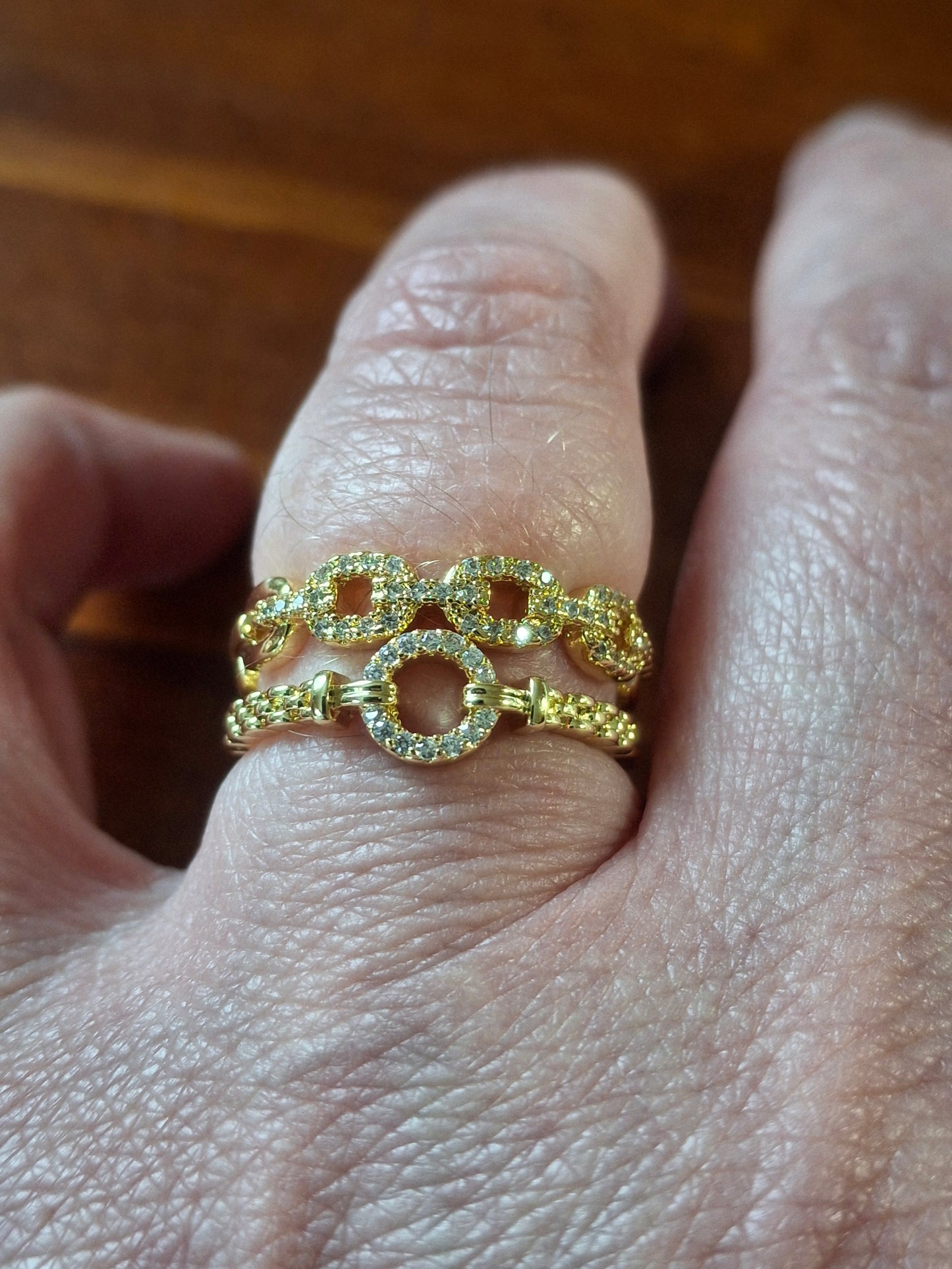 Bague acier inoxydable stainless steel 316 sertie zirconium ajustable réglable