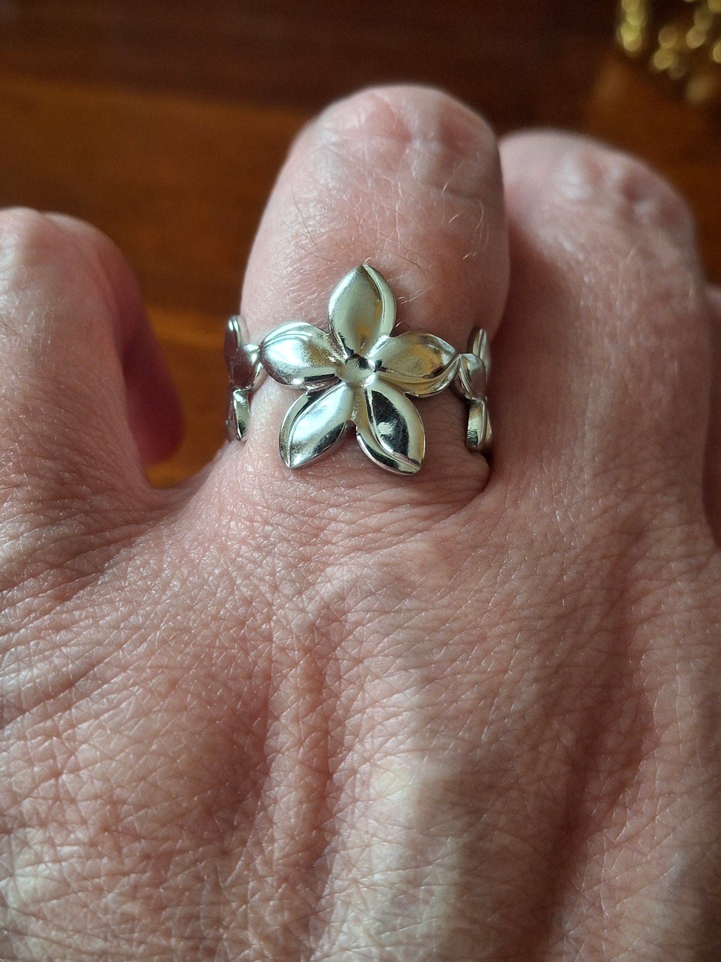 Bague acier inoxydable stainless steel 316 or ou argent réglable ajustable