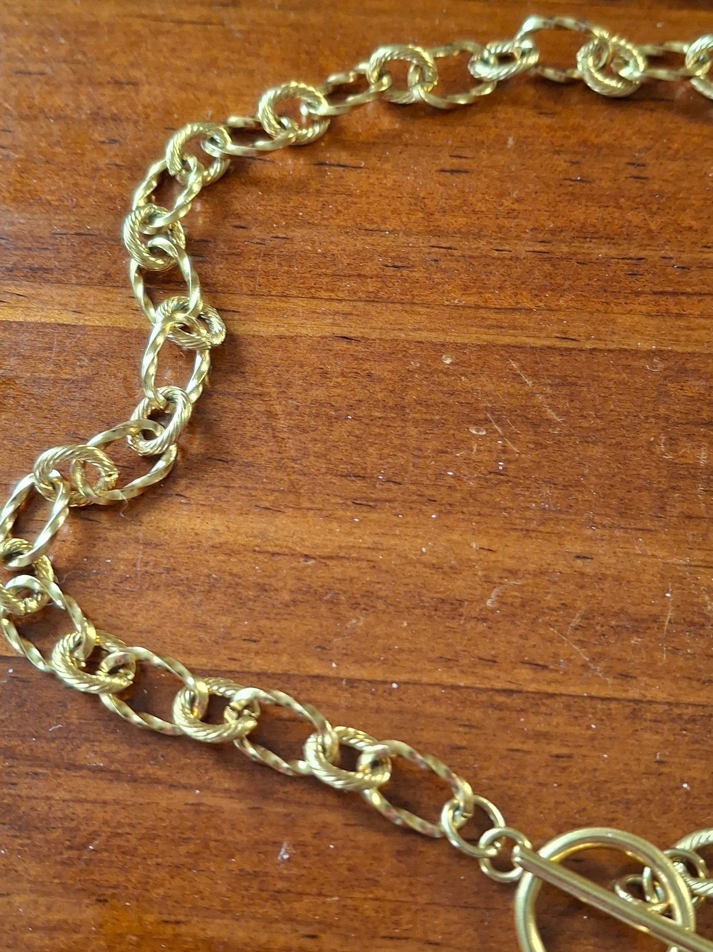 Collier choker chaîne acier inoxydable stainless steel grand fermoir toggle, fleur acier inoxydable stainless steel 316